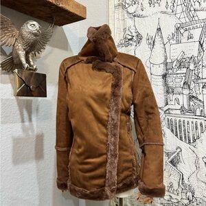 Style & Co Brown Teddy Jacket with Classic Design